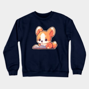 Cute Corgi Reading Crewneck Sweatshirt